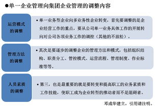 從單一企業(yè)管理向集團(tuán)企業(yè)管理轉(zhuǎn)變 核心調(diào)整內(nèi)容與實(shí)踐路徑